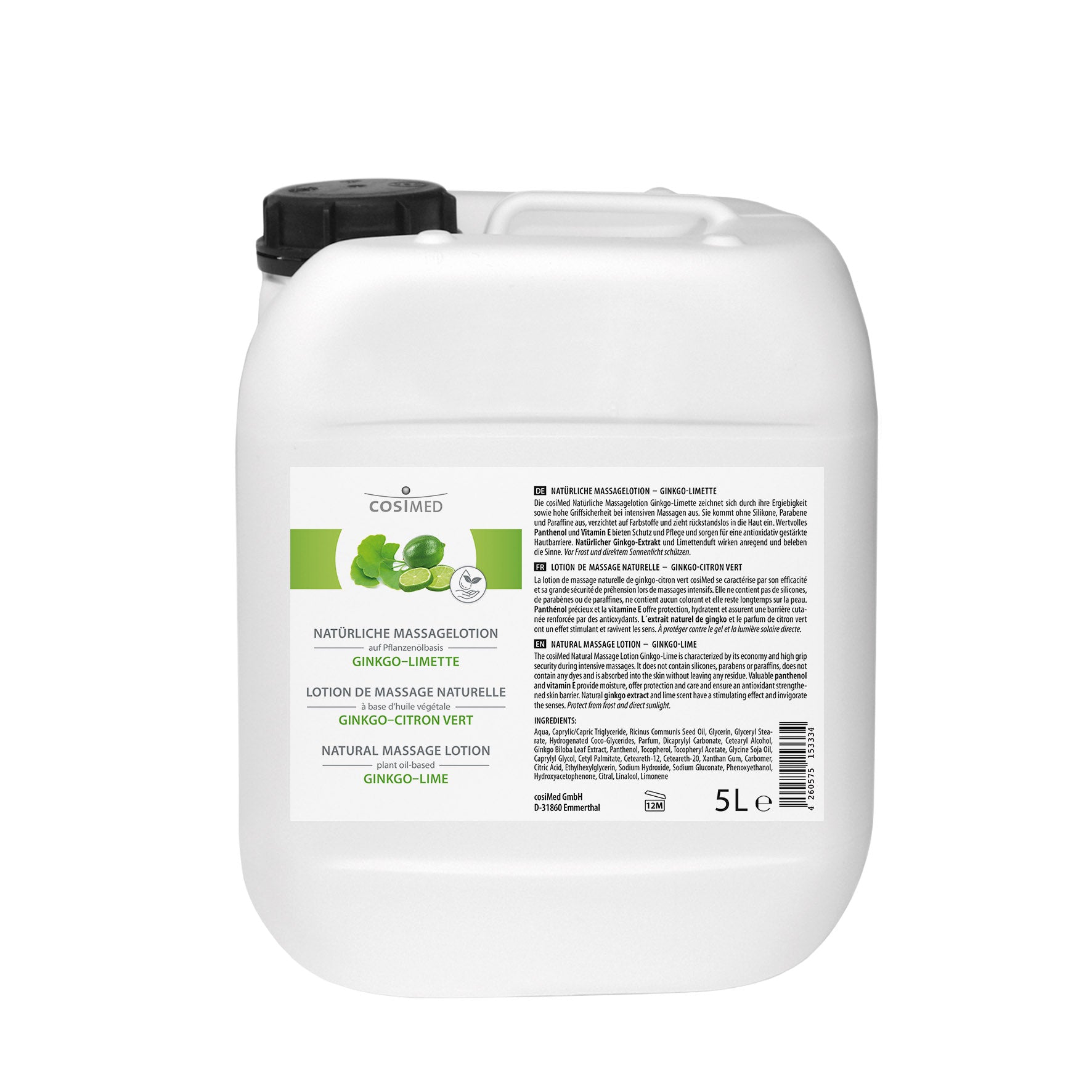Natürliche Massagelotion Ginkgo-Limette