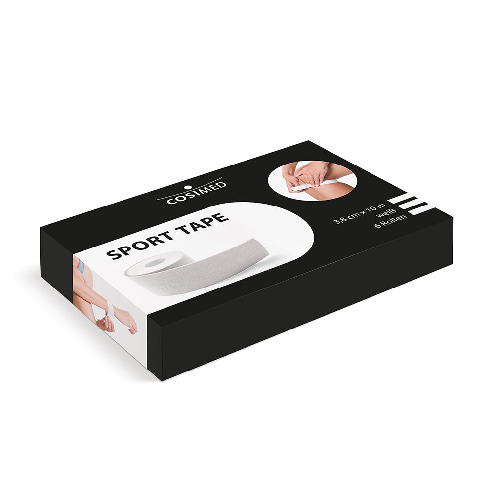 Sporttape 3,8 cm x 10 m weiß - 6 Rollen - Neue Verpackung
