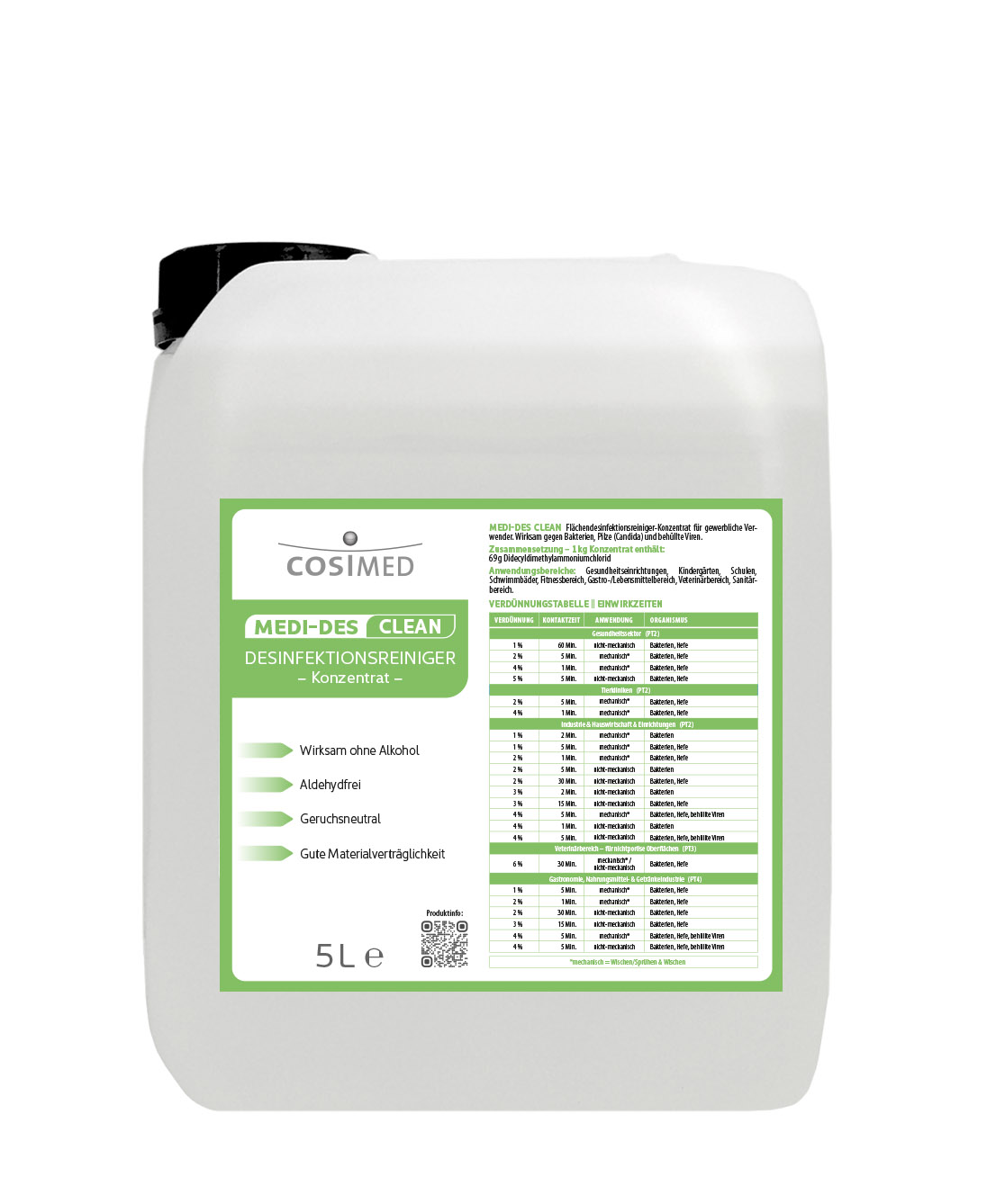 cosiMed MEDI-DES CLEAN Desinfektionsreiniger Konzentrat 5 Liter