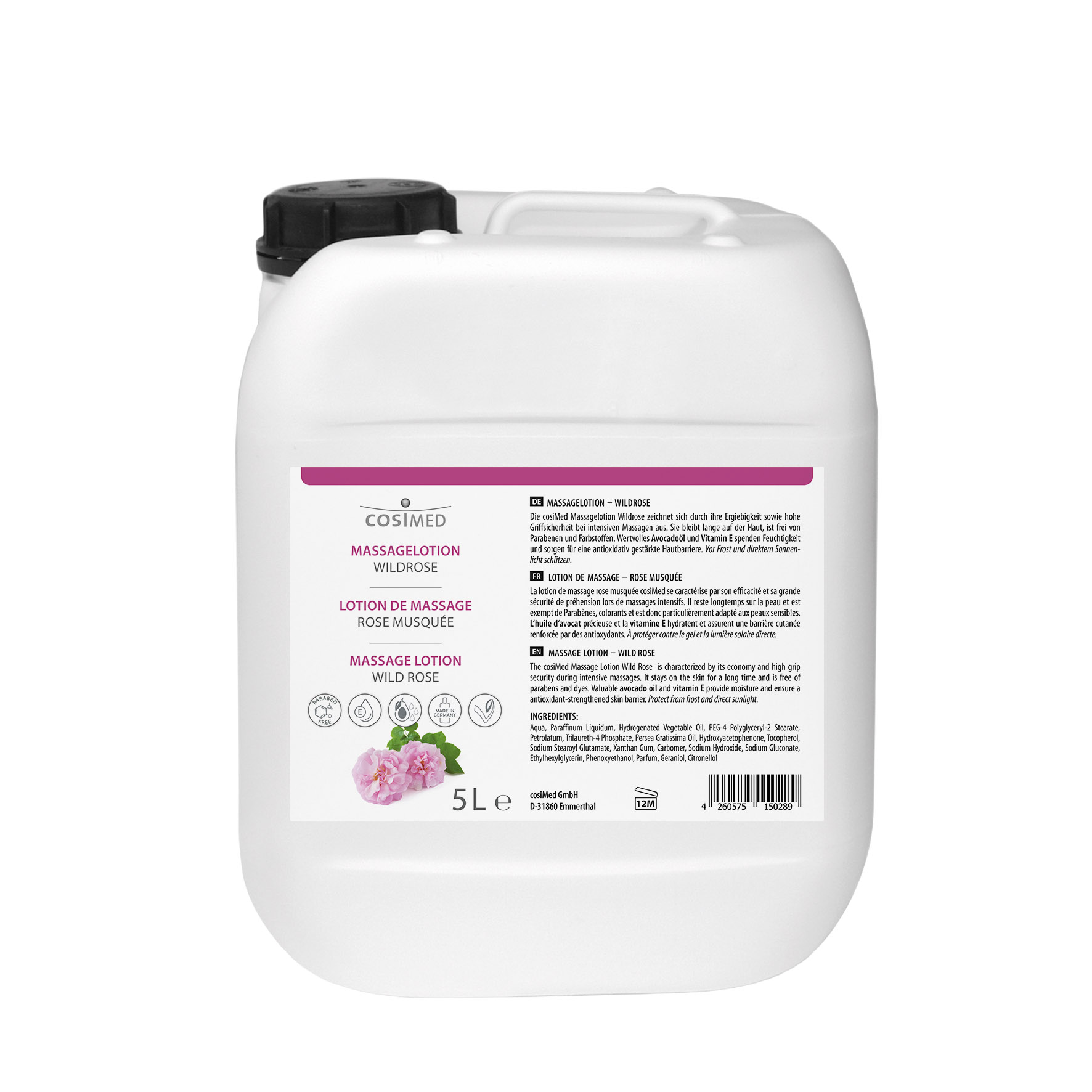 cosiMed Massagelotion Wildrose 5 Liter Kanister