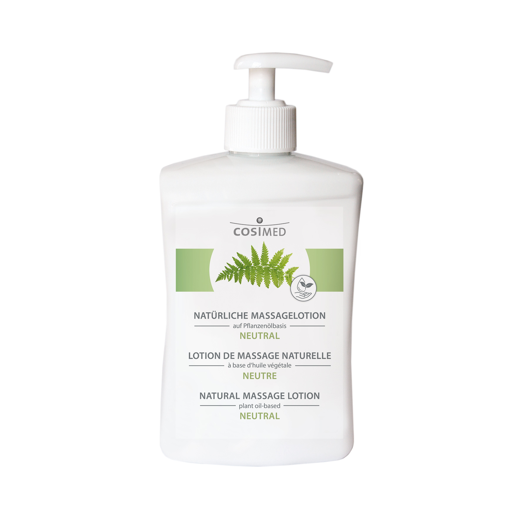 cosiMed Natürliche Massagelotion Neutral 500 ml Flasche mit Spender